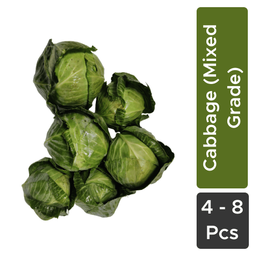 Cabbage (Mixed Size), 1.8 -2.25 Kg